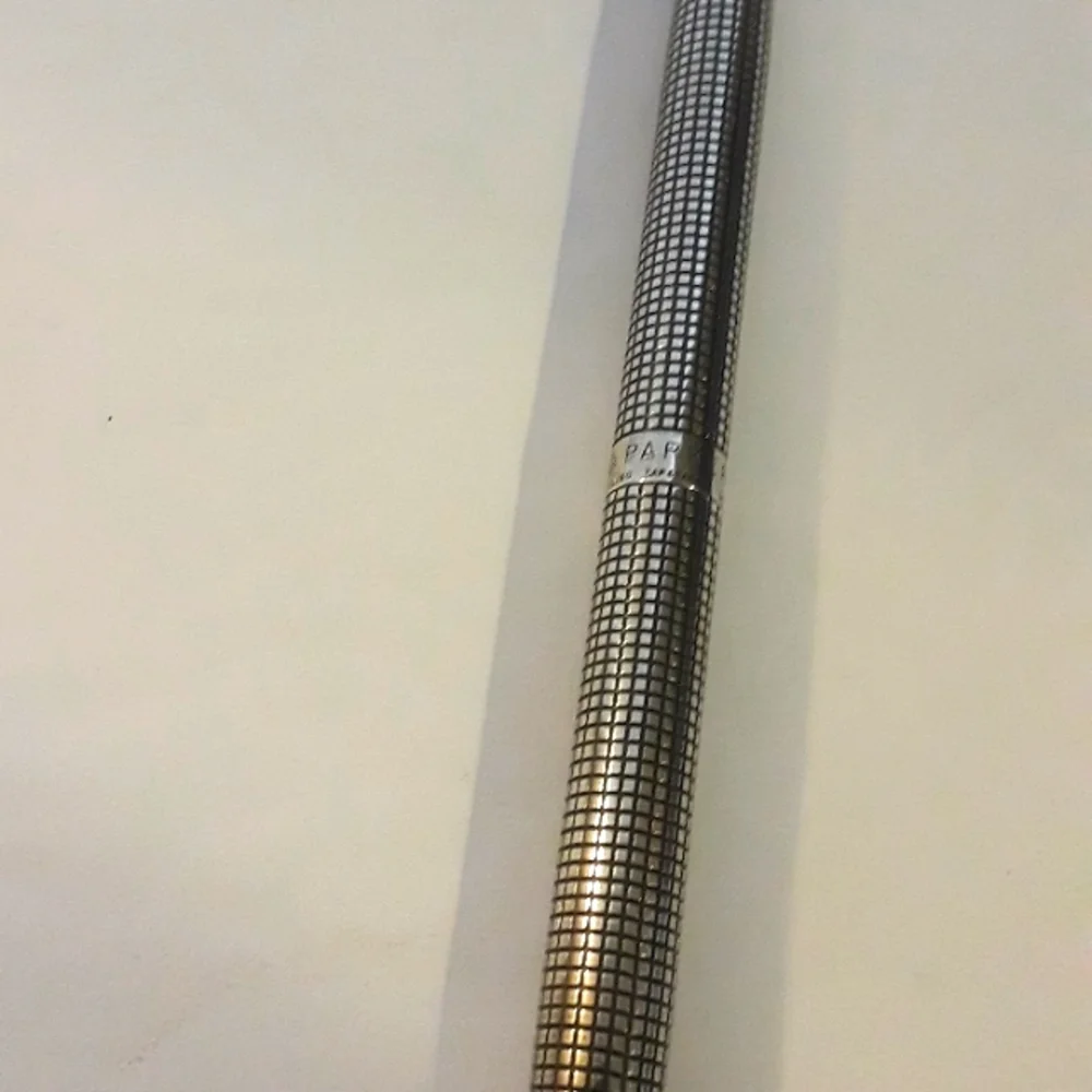 c UNIQUE VINTAGE PARKER STERLING SILVER CAP & BARREL BLUE BALL POINT PEN W…